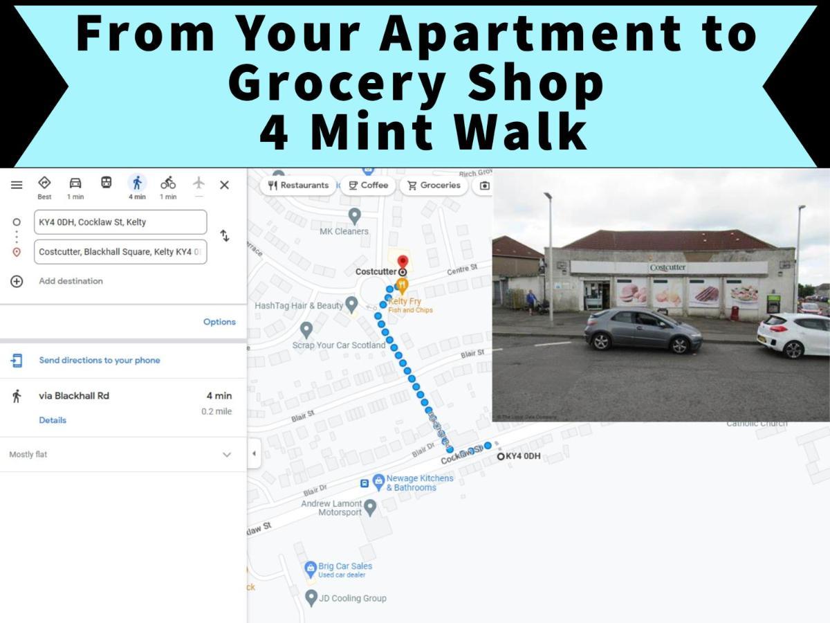 2 Bedrooms Entire Apartment Self Check In Kelty エクステリア 写真